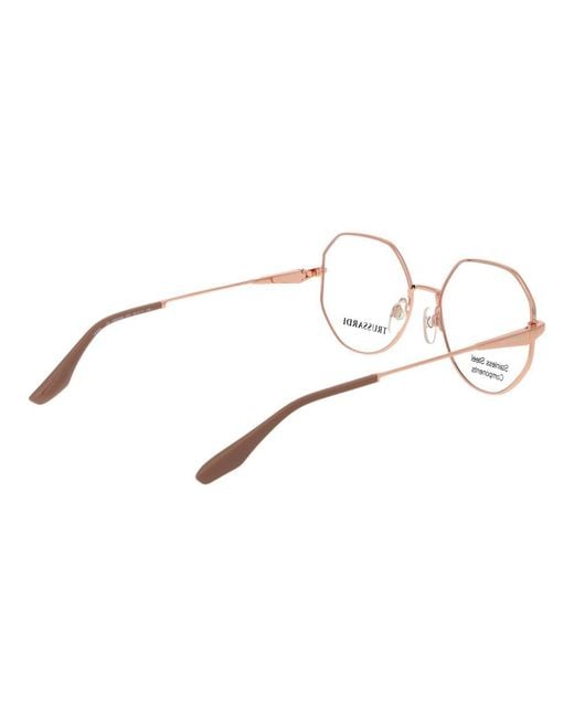 Trussardi Metallic Pink Stainless Steel Glasses (frames)