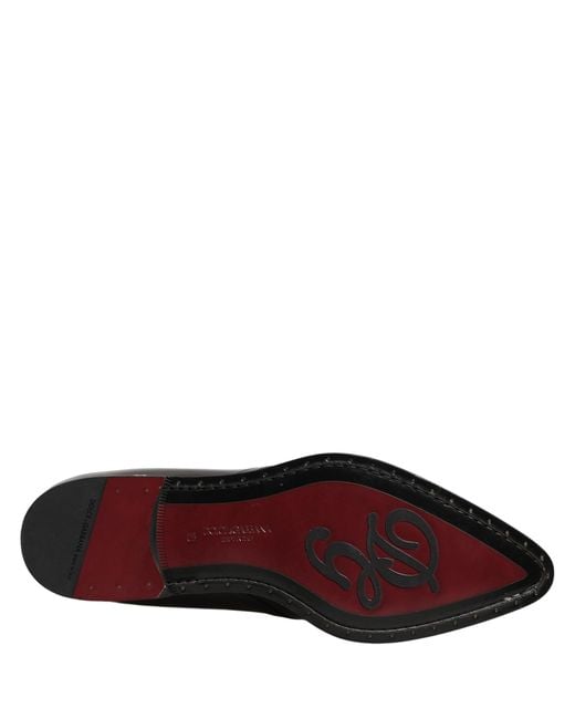 Dolce & Gabbana Black Embellished Derby Dress Formal Shoes for men