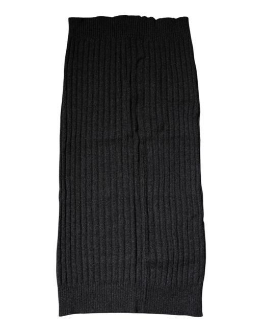 Dolce & Gabbana Black Cashmere Knitted Neck Warmer Foulard Scarf for men