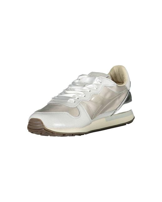 Diadora White Gray Fabric Sneaker