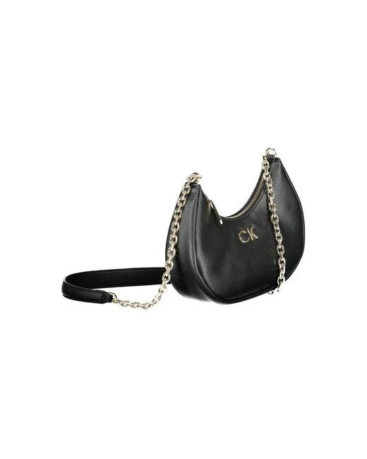 Calvin Klein Gray Black Polyester Handbag