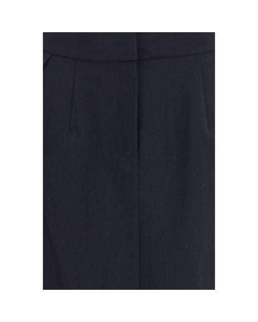 Magda Butrym Blue Black Cotton Midi Skirt