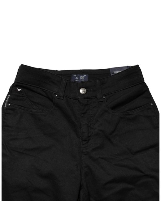 Armani Jeans Black Mid Waist Cotton Stretch Skinny Denim Jeans