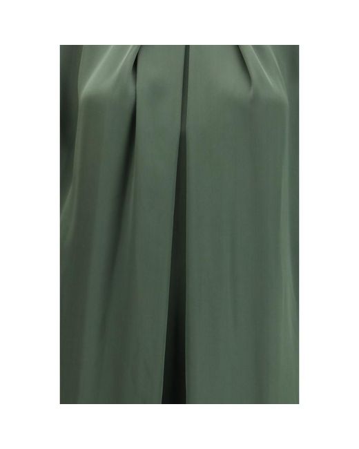 Petar Petrov Green Bicolor Silk Casual Dress