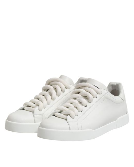 Dolce & Gabbana White Logo Lace Up Low Top Men Sneakers Shoes for men