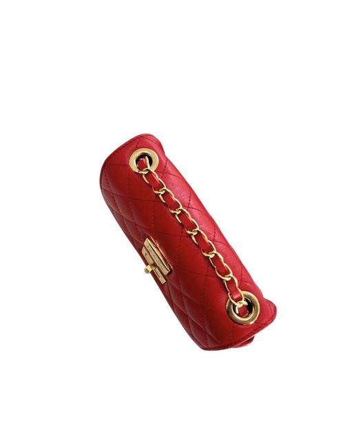 Baldinini Red Leather Crossbody Bag