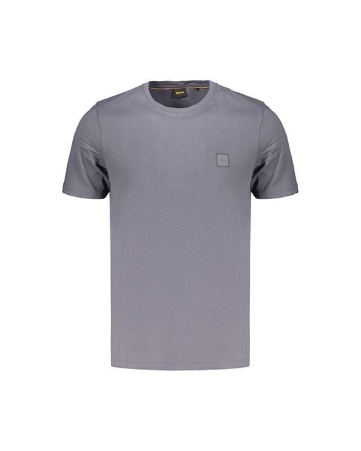 Boss Gray Blue Cotton Men's T for men