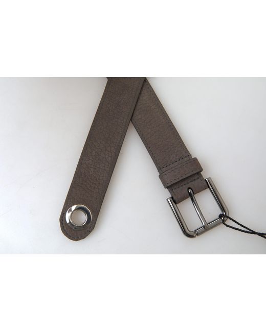 Dolce & Gabbana Black Brown Leather Metal Bucklecintura Belt for men