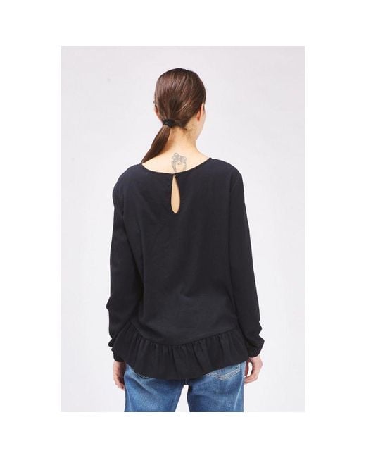 Gas Black Polyester Long Sleeve T