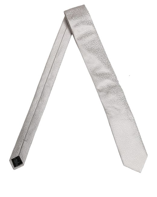 Dolce & Gabbana Men Gray 100% Silk Textured Adjustable Tied Necktie Tie for men