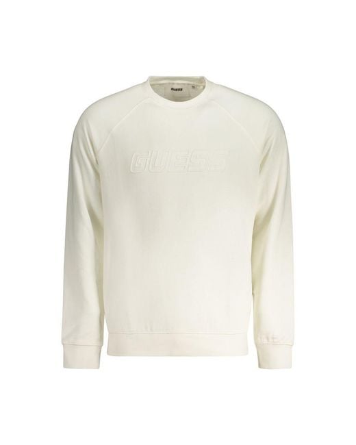 Guess White Cotton Men's Sweatshirt for men