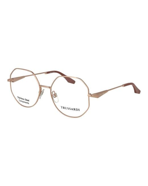 Trussardi Metallic Rose Gold Stainless Steel Glasses (frames)