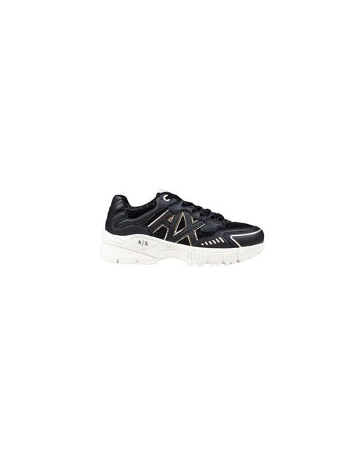 ARMANI EXCHANGE Black Bicolor Polyester Athletic Sneakers