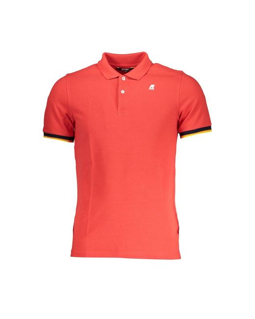 K-Way Red Cotton Polo Shirt for men