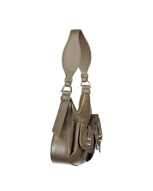 Coccinelle Gray Brown Leather Handbag