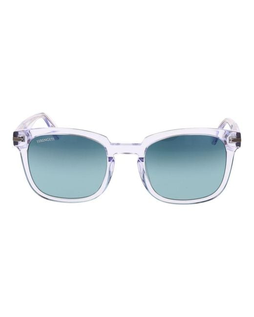 Serengeti Blue Transparent Acetate Sunglasses