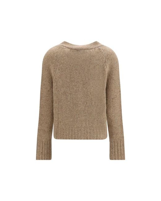 Allude Brown Beige Cashmere Cardigan