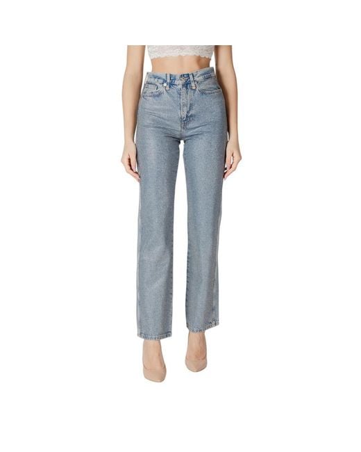 ONLY Blue Cotton Mom Jeans