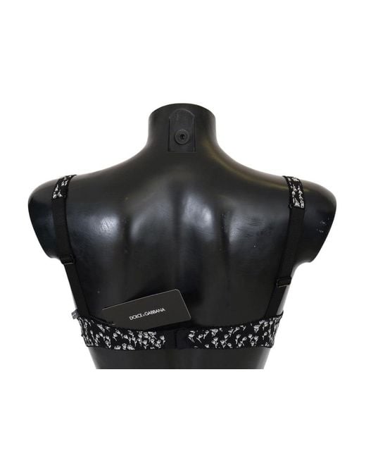 Dolce & Gabbana Black Silk Lace Stretch Underwear Bra