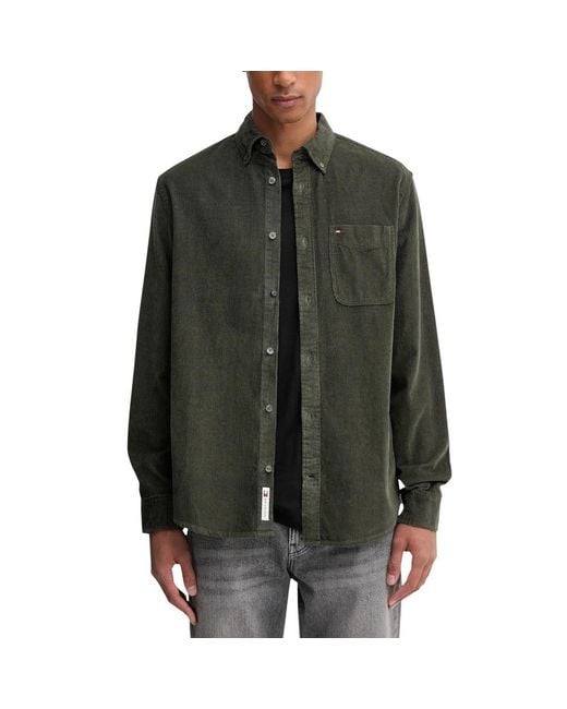 Tommy Hilfiger Green Bicolor Denim Shirt for men