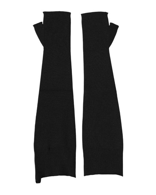 Dolce & Gabbana Black Virgin Wool Knitted Fingerless Gloves for men