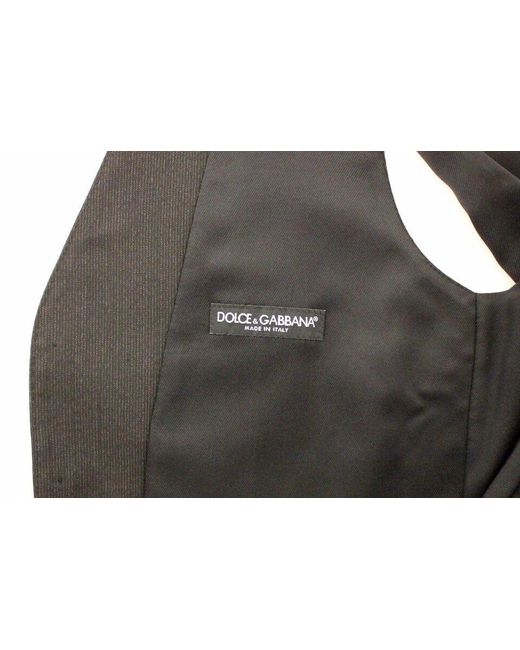 Dolce & Gabbana Gray Dolce Gabbana Wool Stretch Dress Vest Blazer for men