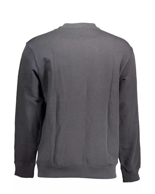 Napapijri Gray Black Cotton Sweater for men