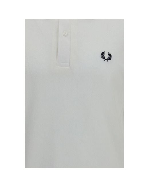 Fred Perry White Cotton Polo Shirt for men