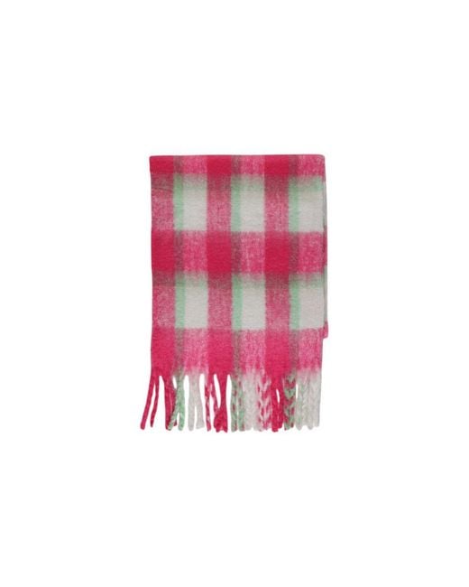 ONLY Pink Multicolor Polyester Scarf