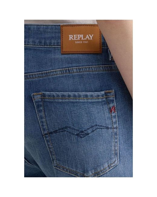 Replay Blue Cotton Skinny Jeans