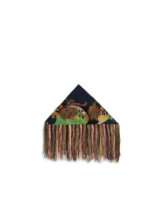 Etro Brown Multicolor Silk Scarf