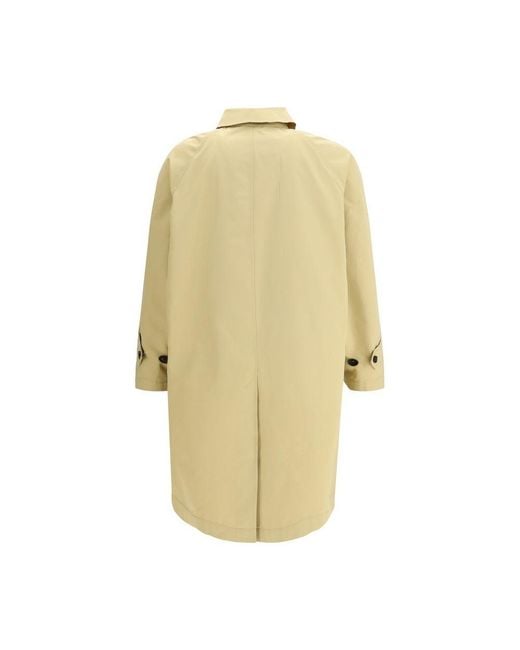 Burberry Yellow Beige Cotton Trench Coat for men