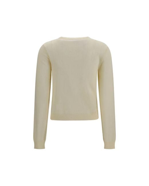 Ganni Green Beige Cotton Cardigan