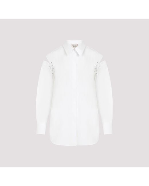 Alexander McQueen Optical White Cotton Shirt