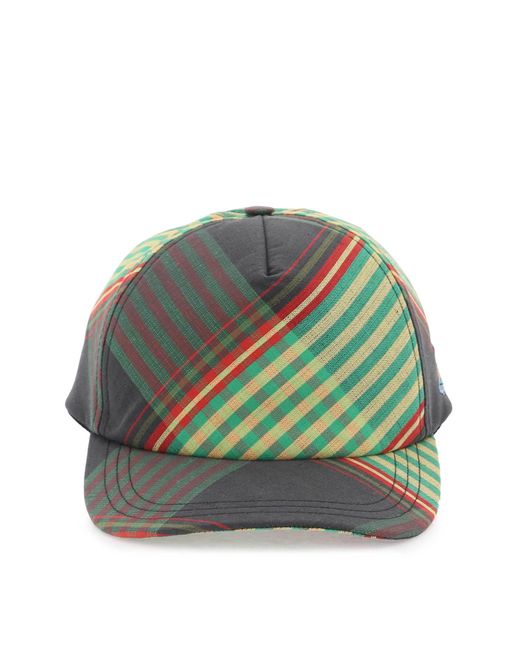 Vivienne Westwood Green Combat Tartan Baseball Cap Hat