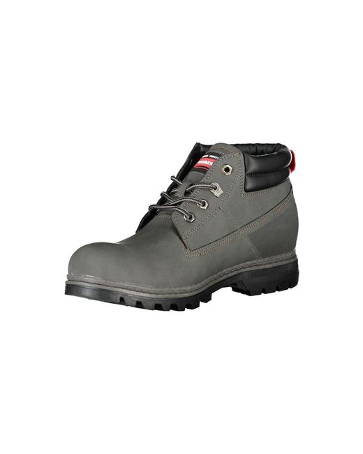 Carrera Gray Sleek Lace-Up Boots With Contrast Detail for men