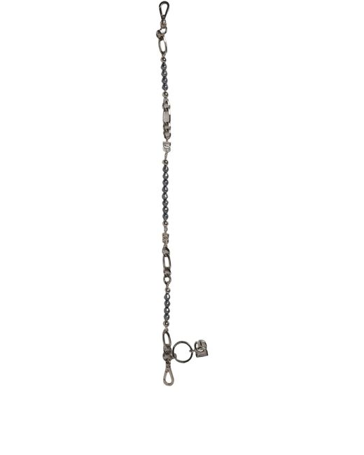Dolce & Gabbana White Tone Chain Signature Dg Logo Pendant Necklace Brass