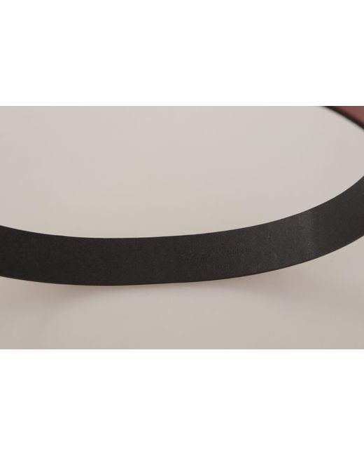 Dolce & Gabbana Red Elegant Leather Belt With Engraved Buckle