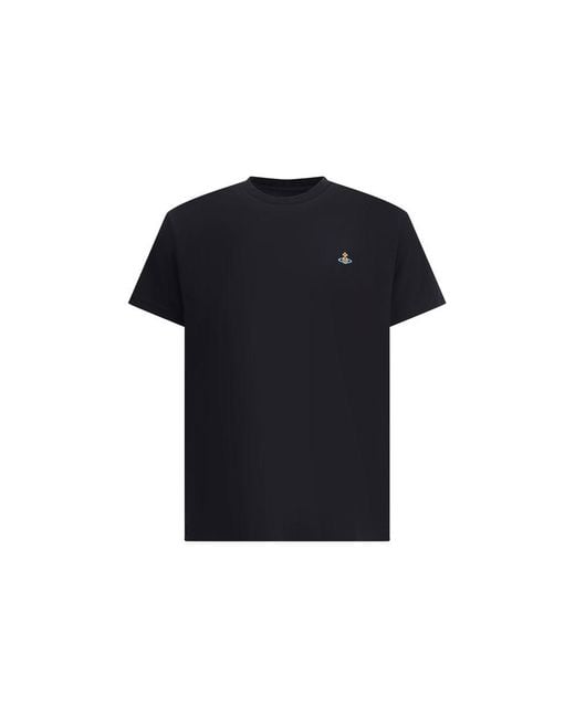Vivienne Westwood Black Orb Logo T-Shirt for men