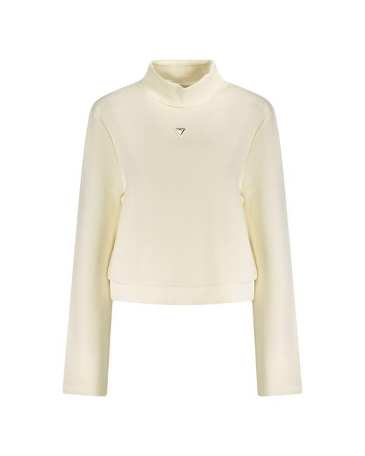 Guess Natural Bianco Polyester Donna Sweatshirt