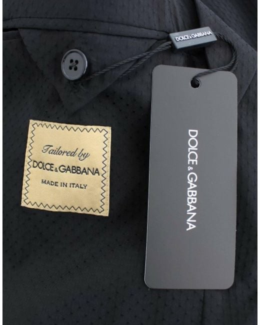Dolce & Gabbana Blue Sleek Gray Wool Slim Fit Blazer for men