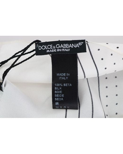 Dolce & Gabbana Black Polka Dotted Silk Skinny Scarf for men