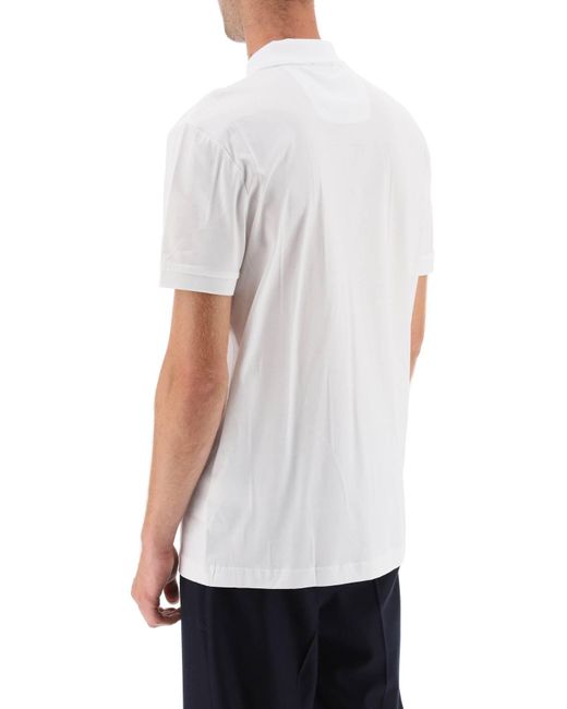 Boss White Regular Fit Jacquard Polo Shirt for men