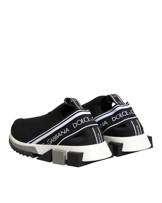 Dolce & Gabbana Black Slip On Sorrento Low Top Sneakers Shoes
