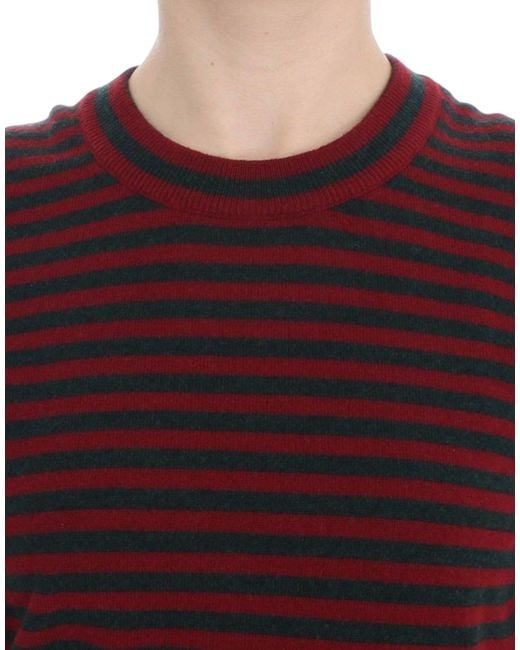 Dolce & Gabbana Red Cashmere Short Sleeve Sweater
