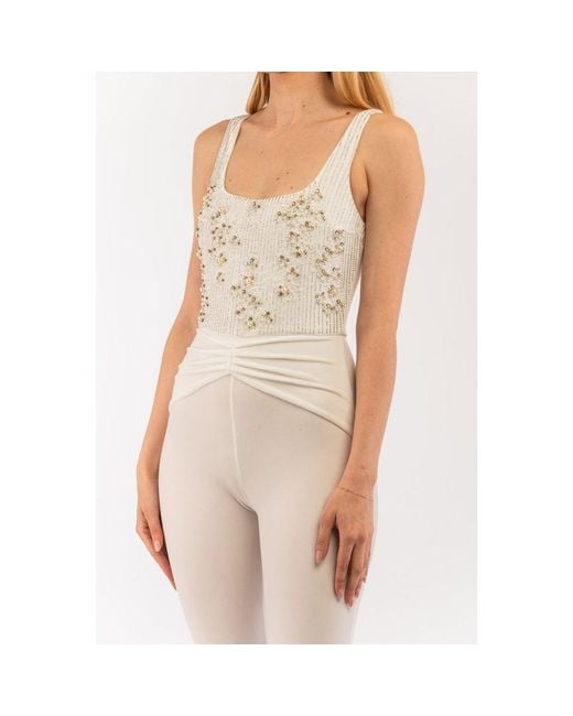 Elisabetta Franchi Natural Polyester Jumpsuit