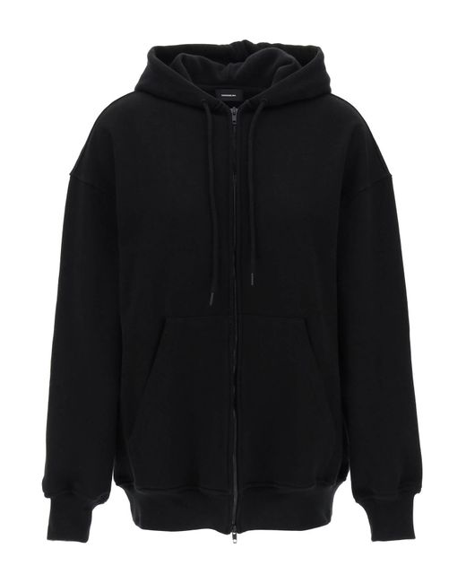 Wardrobe NYC Black Oversized Zip Up Hoodie