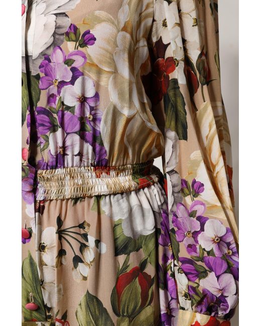 Dolce & Gabbana Multicolor Floral Wide Leg Jumpsuit Dress