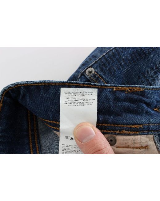 John Galliano Blue Wash Cotton Blend Slim Fit Bootcut Jeans