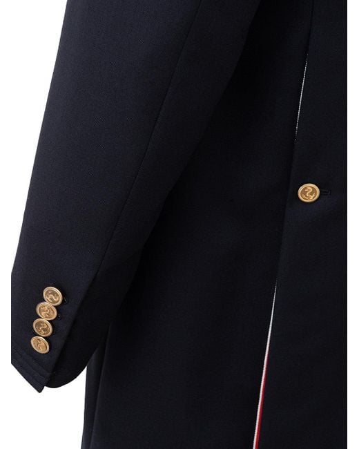Thom Browne Chesterfield Overcoat Blue for men